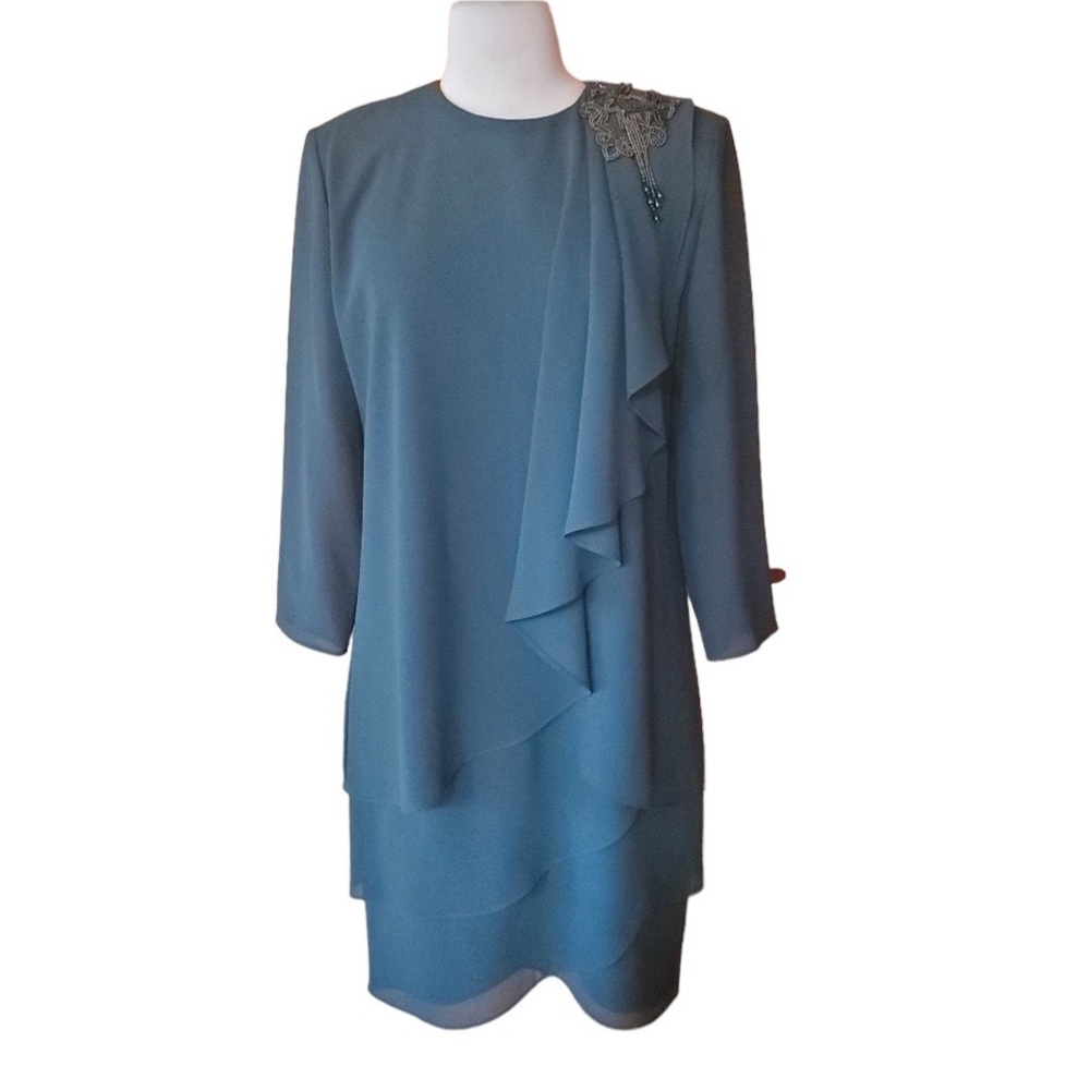 1980s Patra Petite Beaded Cocktail Dress‎